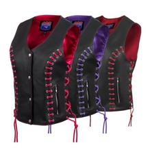 HL14859TEYELET Women Side Lace Vest M/O Buffalo Leather Women's Vest price