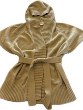 Michael Kors Belted Cardigan Sweater Vest Hooded Beige Knit XS Women's Vest price