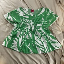 Lilly Pulitzer x Target Girls Top L Green White Leaf Print Dolman Shirt Blouse Girls' Blouse price