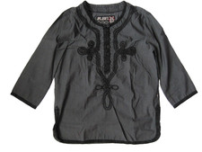 Vintage JPG Jeans Jean Paul Gaultier Gray Embroidered Shirt Oriental Blouse S M Girls' Blouse price