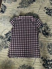 Ann Taylor Girls' Plaid Polo Shirt - Black, White & Red Girls' Blouse price