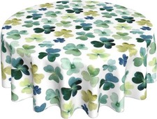 Spring Round Tablecloths 70 Inches Green Clover Leaf Decorative Round Tablecloth Tablecloth price
