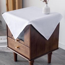 White Small Square Tablecloth 24 x 24 Inch Washable Solid Polyester Fabric Table Tablecloth price
