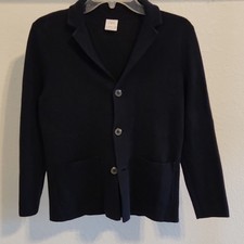 ZARA Black Cotton Knit Collared Cardigan Sweater Button Pockets BOYS 9-10 Boys' Sweater & Cardigan & Knitwear price