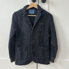 Zara Knitwear Boys Charcoal Gray Wool Blend Blazer Cardigan Elbow Patches 11-12Y Boys' Sweater & Cardigan & Knitwear price