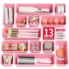 13 Pack Plastic Drawer Organizers Set, 3 Sizes Desk Drawer Organizer Trays fo... Office Set price