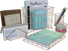 Desk Accessories Gold - 5 Piece Desk Accessories Set for Office Organization Gol Office Set price