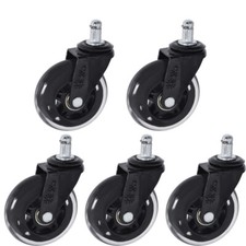 Set of 5 3 inch Office Chair Caster Rubber Swivel Wheels Replacement Heavy Duty Office Set price