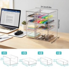 Acrylic Organizer with 8 Drawers (2 Set), Desk & Drawer Organizers Office Set price