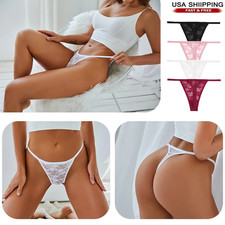 Womens mini Thongs Micro G-String Sexy Silky Underwear Lingerie Lace Panties US Thong, String price