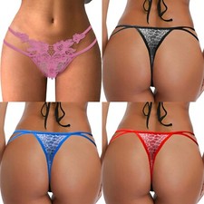 Women's Sexy Lingerie Lace Floral Brief Panties Thong Knicker Underwear G-String Thong, String price