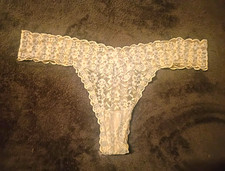 Victoria's Secret Lace Thong/String Panties XL Beige Animal Print Stretch Thong, String price