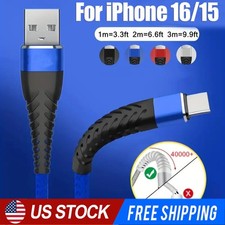 For iPhone 17 Pro Max 15 Plus USB-A Cable Fast Braid Type C Charging Data Cord USB Cable price