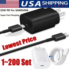 25w Type USB-C Fast Wall Charger+6FT Cable For Samsung Galaxy S20 S21 5G lot US USB Cable price