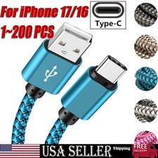 Braided USB to Type-C Fast Charging Data SYNC Charger Cable Cord 3/6/10FT Lot USB Cable price