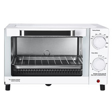 Mainstays 4 Slice Countertop Toaster Oven with 3 Settings, White. US Ovens price