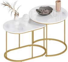 SogesHome Golden Marble Pattern Nesting Tables - Set of 2 Stacking Side Table... Nesting Tables price
