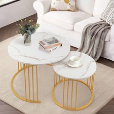 Set Of 2 Round Nesting Coffee Tables Modern End Side Table For Bedroom Nesting Tables price