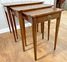 Set of 3 Statton Cherry Nesting Tables circa 1976 snack table stand solid Cherry Nesting Tables price