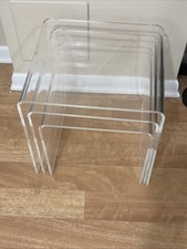 Hollywood Regency Set Of 3 Clear Lucite Nesting Tables Side or End Tables Taiwan Nesting Tables price