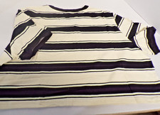 LilyCoco Women's Striped Short Sleeve, Cream/Black, Crewneck T-shirt Size XL NWT Women's T-shirt price