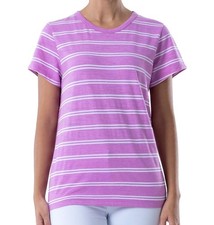 Time and Tru T-Shirt for women lavender/Iight Purple White Stripes Women's T-shirt price