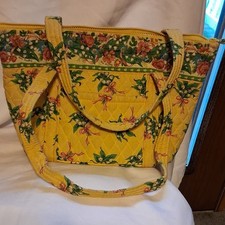 Retired Vera Bradley "Yellow Hope" Floral Zip Tote Bag W/ Clutch Purse Women's Casual Bag price