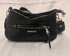 Madden NYC Black Small Crescent Shoulder Bag Chain Zip Detachable Strap Pockets Women's Casual Bag price