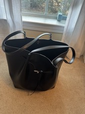 A New Day Black Medium Tote Bag Buckle Accent Pouch Inner Pockets Gold Women's Casual Bag price
