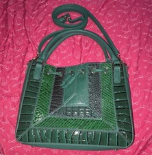 Green Animal Print Satchel Top Handle Detachable Strap Drawstring Snap Grommet Women's Casual Bag price