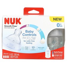 NUK Smooth Flow Anti-Colic Bottle 0+ Months 3 Bottles 5 oz (150 ml) Each NEW Baby Bottle price