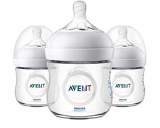 3 Pack Philips Avent Natural Baby Bottle Newborn Flow Nipple Clear 4 oz 125 ml Baby Bottle price