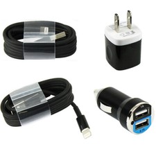 2 x Charging Kits - Cords + Wall & Car Chargers for iPhone 13 12 11 X  8 7 6 Chargers & Kits price