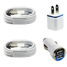 2x Charging Sync Kits Cords Wall & Dual Output Car Charger for iPhone 13 12 11 X Chargers & Kits price