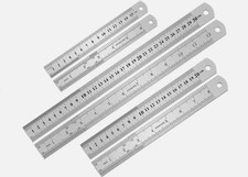 3Pcs Stainless Steel Ruler Set 6 8 12 Inch Metal Ruler with Inch and Metric New Ruler price