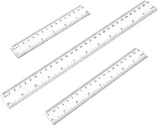3 Pack 6 Inch 8 Inch 12 Inch Ruler Set Plastic Straight Ruler Transparent Ruler price