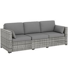 Three-Seater Outdoor Wicker Patio Furniture, Gray Three-Seater Sofa price