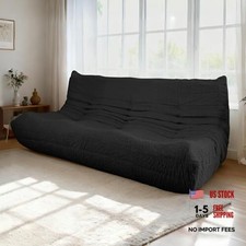 Fireside Loveseat Mid-Century Armless Sofa — Twin-Size Floor Three Seater Black Three-Seater Sofa price