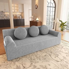 Modern 3-Seat Corduroy Deep Sofa No Assembly Needed with 3 Pillows for Apartment Three-Seater Sofa price