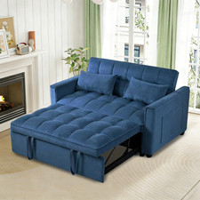 52.75" Convertible Sleeper Sofa Bed Pull Out Couch Loveseat Adjustable Backrest Three-Seater Sofa price