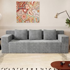 71" 3 Seater Sofa Boneless Couch, Corduroy Deep Seats Sofa -No Assembly Required Three-Seater Sofa price