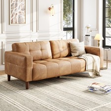 Oversized Three-seat Sofa 3-seater Modern Couch Comfortable Orange PU Sofa Three-Seater Sofa price