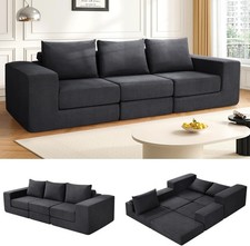 110" 3-Seat Boneless Couch Convertible Sofa Bed w/Deep Seat & Non Slip Base USA Three-Seater Sofa price