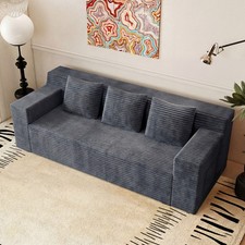 3 Seater Floor Sofa Boneless Couch, Deep Seats Sofa w/ Side Pockets -No Assembly Three-Seater Sofa price