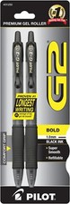 G2 Retractable Premium Gel Ink Roller Ball Pens Bold Point 2 Pk Black Ink Gel Ink (Roller) Pen price