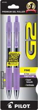 , G2 Premium Gel Roller Pens, Fine Point 0.7 Mm, Purple, Pack of 2 Gel Ink (Roller) Pen price