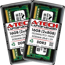 A-Tech 16GB 2x 8GB PC3-10600 Laptop SODIMM DDR3 1333MHz 204pin Memory RAM 16G 8G RAM Memory price