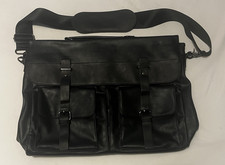 Sefonia Black Messenger Bag Zip Buckle Flap Multi-Pocket Shoulder Strap Men Men's Messenger Bag price