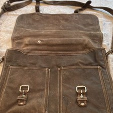 Men's Brown Messenger Bag Adjustable Shoulder Strap Buckle Zip Pockets Men's Messenger Bag price