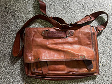 Komal's Passion Leather Brown Large Messenger Bag Buckle Zip Men's Messenger Bag price